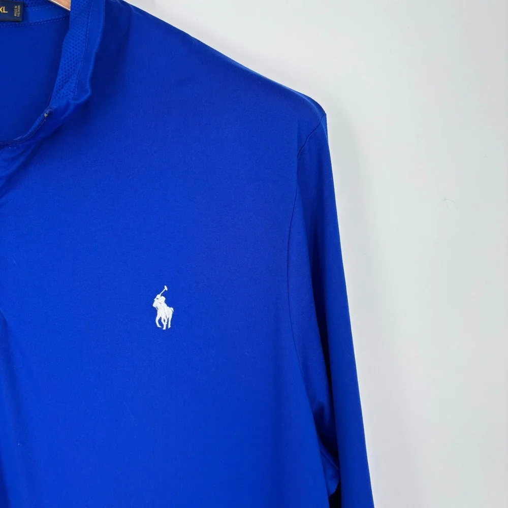 Polo Ralph Lauren Performance 1/4 Zip Pullover Mens XXL Blue Long Sleeve Preppy